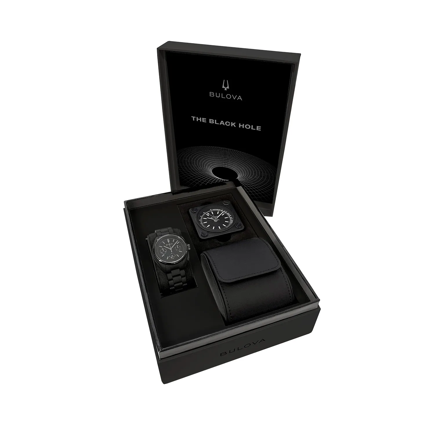 Bulova Lunar Pilot Black Hole 98A335 presentation set