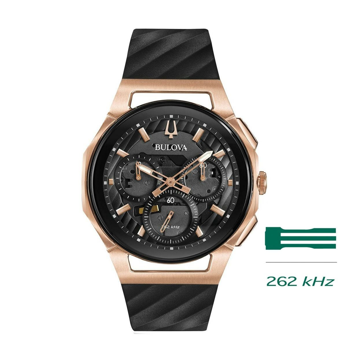 BULOVA ブローバ クロノグラフ ブラック ゴールド 98A185 カーブ 98A185 | BULOVA（ブローバ）ジャパン公式サイト