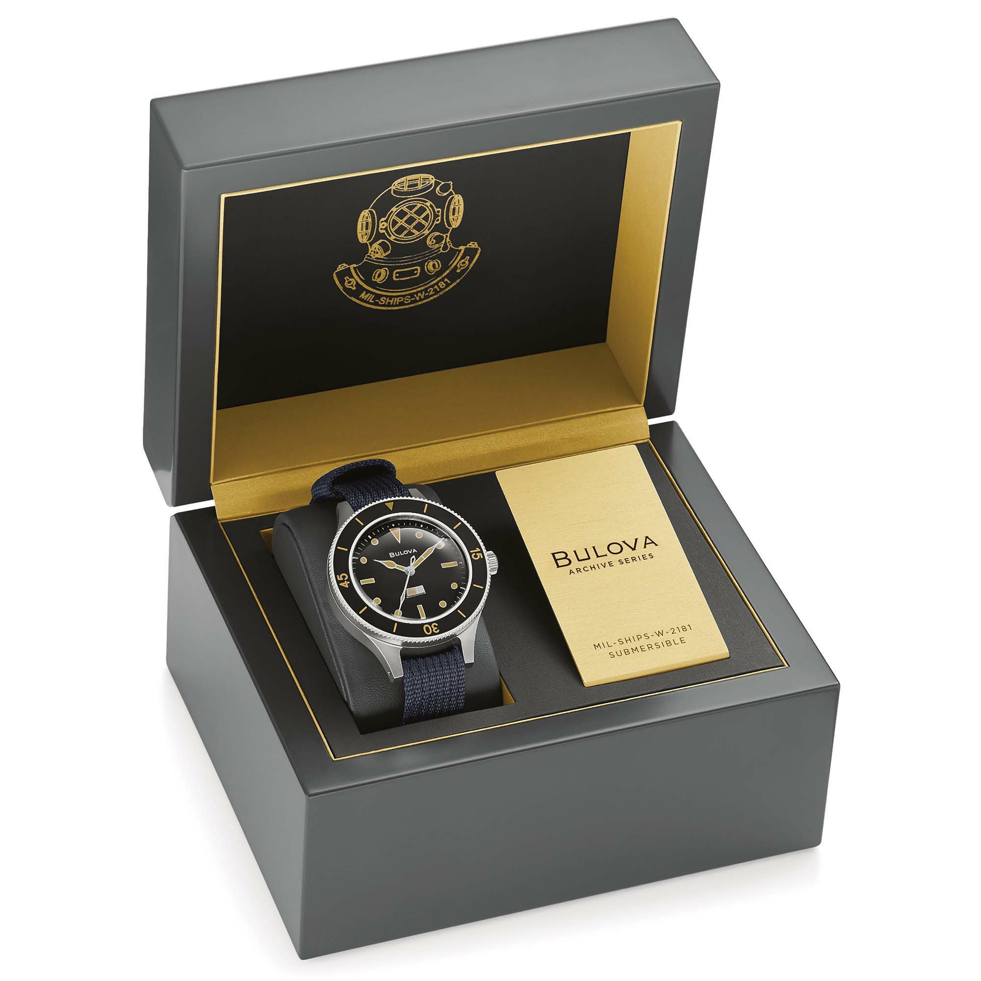 BLOVA ブローバ　ミルシップ　98A266 自動巻　ブラック アーカイブスシリーズ “ミルシップ” 98A266 | BULOVA（ブローバ
